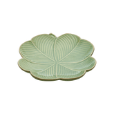 Prato Decorativo Cerâmica Trevo De 4 Folhas Banana Leaf Verde 16 cm - Ela Decora